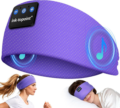 ink-topoint Sleep Headphones Bluetooth Headband, Wireless Sports Earphones | Sleeping Headphone for Side Sleepers with HD Stereo Speakers Breathable Headbands for Running, Yoga, Travel, Women&Men