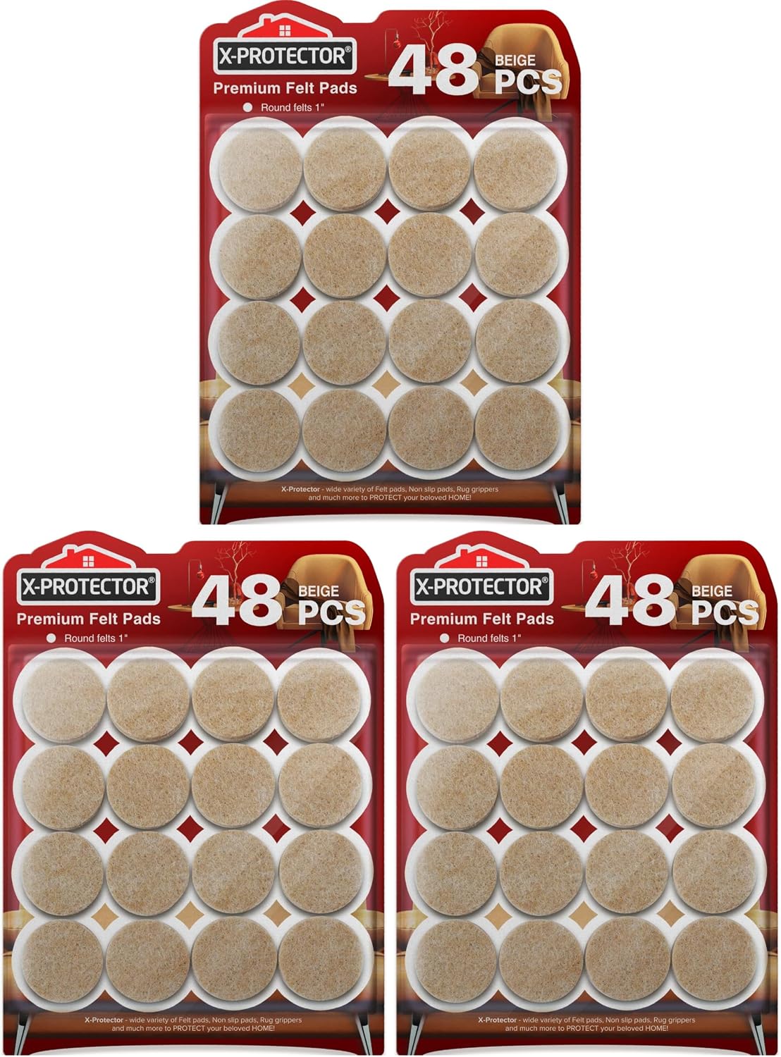 Felt Furniture Pads X-PROTECTOR 235 PCS Premium Furniture Pads - Felt Pads Furniture Feet Best Wood Floor Protectors - Protect Your Hardwood & Laminate Flooring! | Furniture Feet Best Wood Floor Protectors - Protect Your Hardwood & Laminate Flooring!