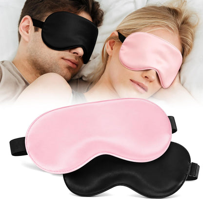 2 Pack Cooling Eye Mask for Migraine Relief, Gel Ice Eye Mask for Puffy Eyes, Dark Circles, Eye Fatigue & Stress – Reusable Cold Compress Weighted Sleep Mask for Men & Women (Black & Black)