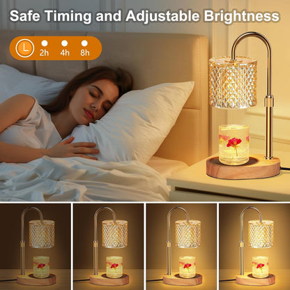 ZENLEA Candle Warmer Lamp with Timer, Candle Lamp with Dimmer, Wax Warmer Height Adjustable for Home Decor, Wax Melt Warmer for Scented Candles
