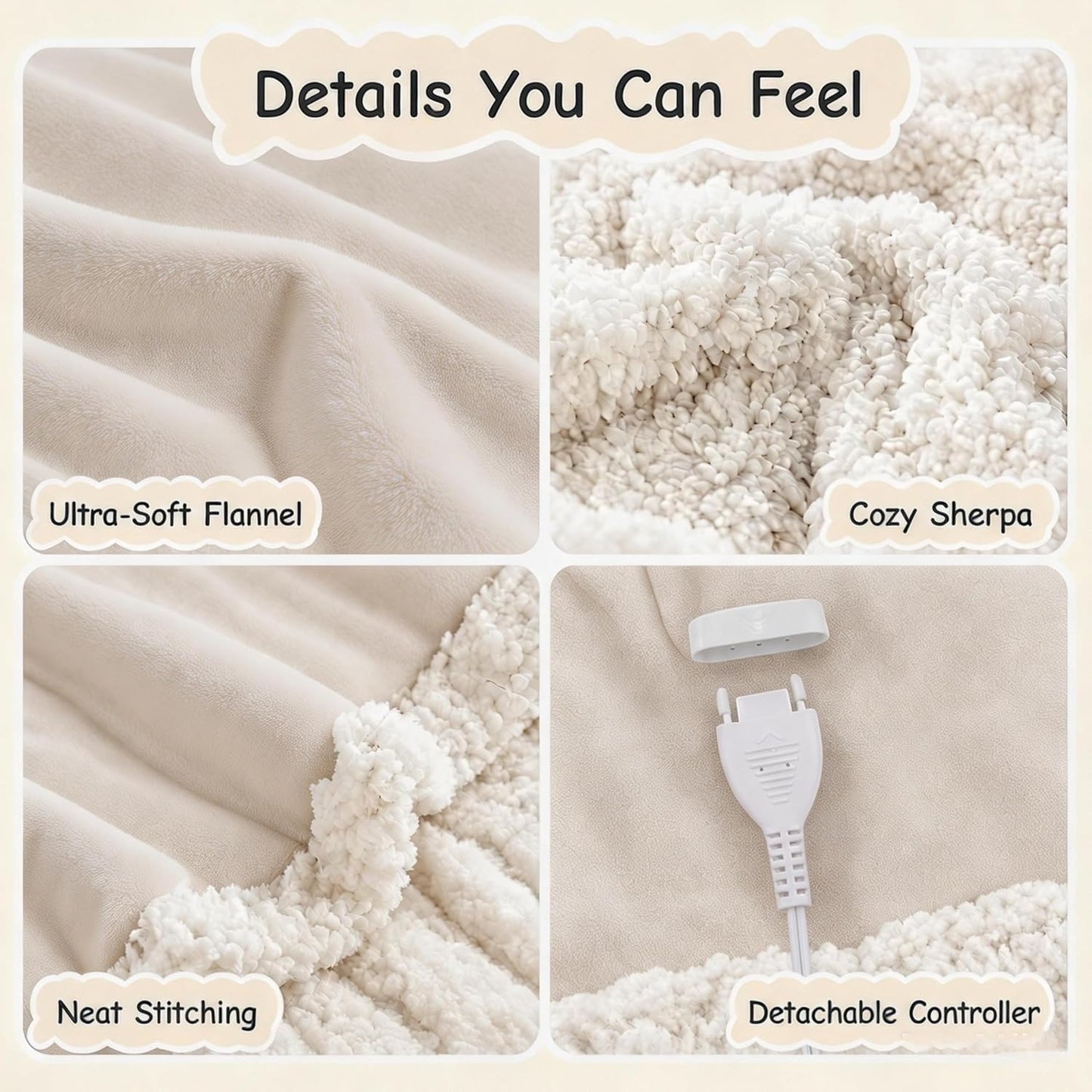 Soypipo Electric Heated Throw Blanket 50"x60", Faux Fur Plush with 4 Heat Settings & 2/4/8/10H Auto Shut-Off, Overheat Protection, Machine Washable, for Office & Chair, Dark Grey