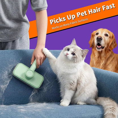 Rundik Pet Hair Removal Tool, Reusable Lint Brush for Multi-Fabric Edge | Upgraded Lint Broom Electrostatic Lint Brush Ideal for Pet Hair Removal, Couch & Bedding Cleaner, Dog & Cat Fur Removal