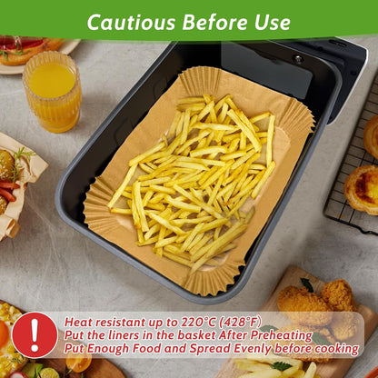 360 Pcs 8” Square Unbleached Heavy Duty Air Fryer Paper Liners Disposable, Non-Stick & Non-Leak Parchment Paper Liners for Airfryer Basket, Deep Fryer Parts & Accessories