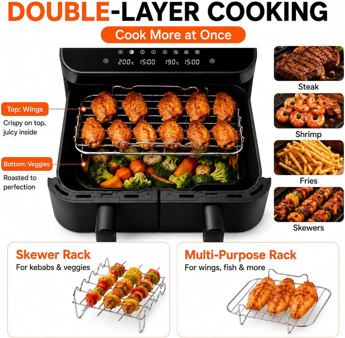 Silicone Air Fryer Liners, 2 Silicone Air Fryer Liners & Accessories
