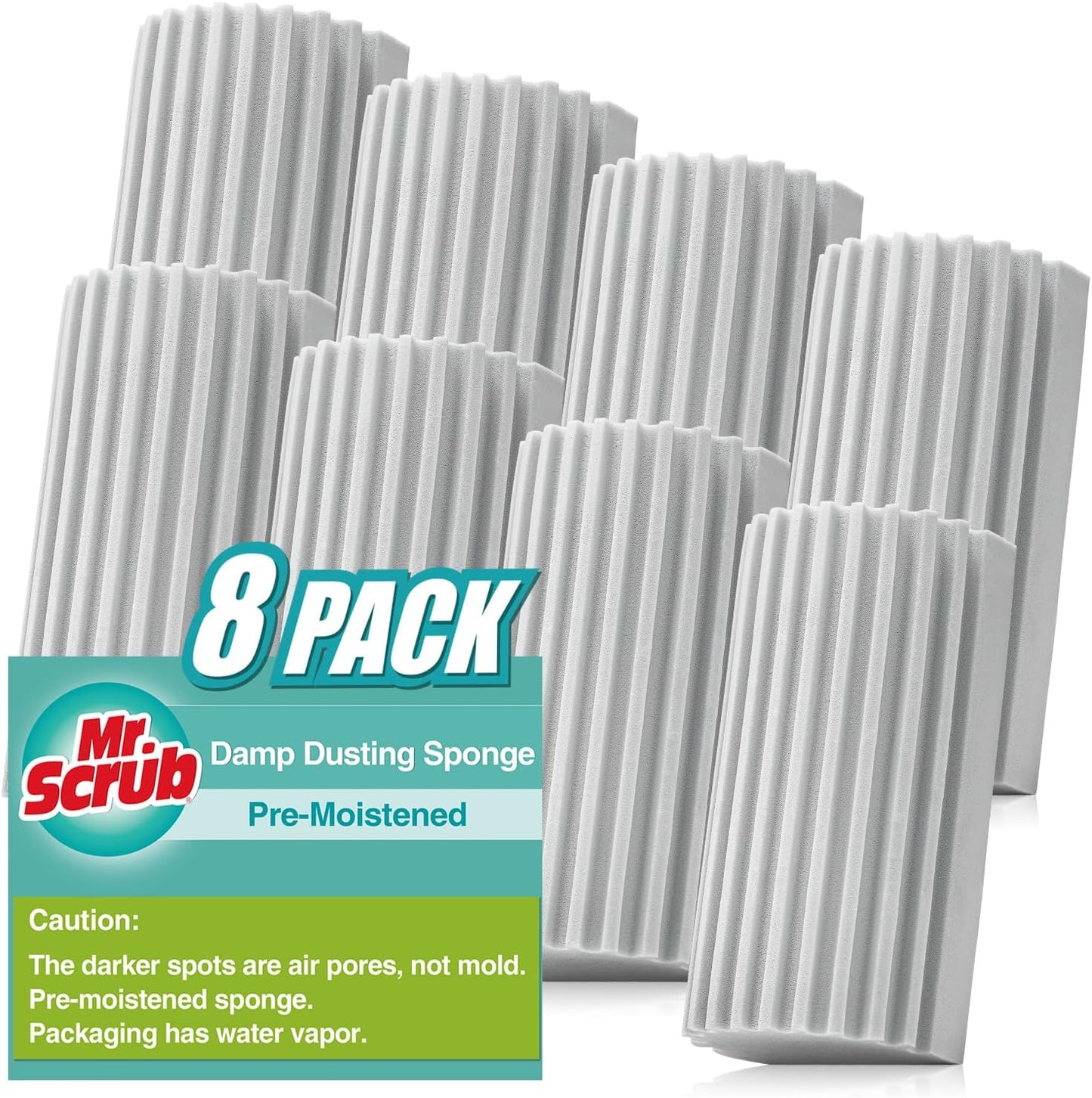 4 Pack Damp Dusting Sponge Duster, Grey Dust Cleaning Sponge, Reusable Household Cleaning Sponge Tool for Blinds, floorboards, Fan Blades, Vents, Glass, Railings, Mirrors