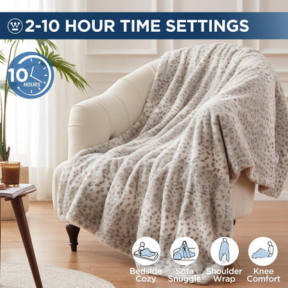 Westinghouse Heated Throw Blanket, 50"x60", Charcoal, ETL Certified