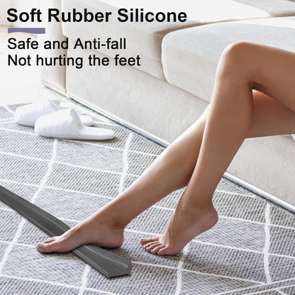 Shower Threshold Water Dam Barrier - Versatile, Silicone Shower Water Guard Stopper Seal Strip for Bathroom Floor, Bathtub Rim, Kitchen Countertop (White, 59 In/ 1.5M)