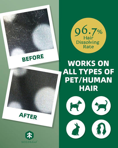 Washing Machine Cleaner for Pet Hair, 6-Month Supply | Pet Hair Dissolver Powder for Washer Drum & Pet Bedding, Removes Odor, Scale & Residue, HE/Front/Top Load, 6 Sachets