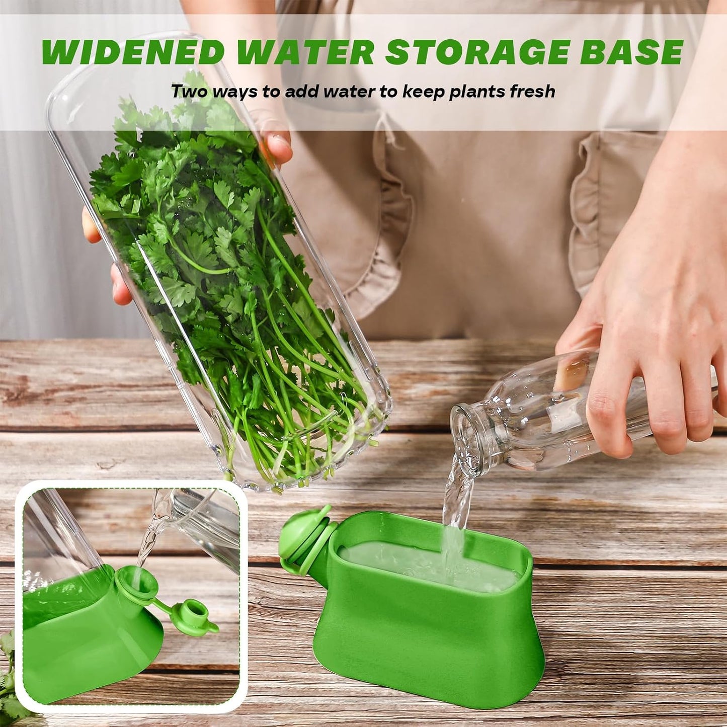 2 Pieces Herb Saver for Refrigerator Fresh Herb Keeper Cilantro Container for Fridge Saver Pod for Cilantro, Parsley, Asparagus, Keeps Vegetables for 2-3 Weeks(White)