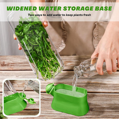 2 Pieces Herb Saver for Refrigerator Fresh Herb Keeper Cilantro Container for Fridge Saver Pod for Cilantro, Parsley, Asparagus, Keeps Vegetables for 2-3 Weeks(White)