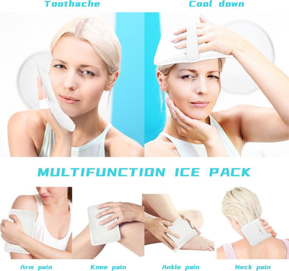 Gel Ice Packs for Injuries Reusable 2 Packs Hot Cold Gel Wrap with Strap