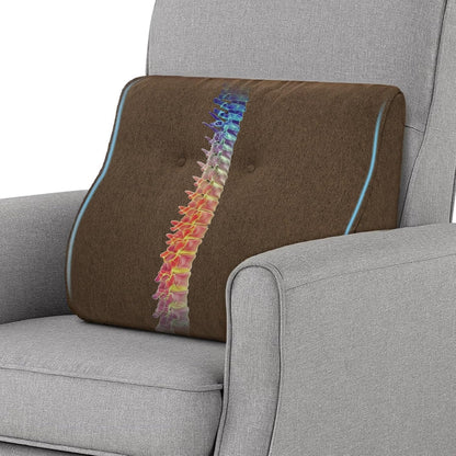 baibu Patented Dual-Layer Memory Foam Lumbar Pillow for Recliner, Brown | Large ergonomic back support for recliners, sofas and gaming chairs, with a removable machine-washable cover.