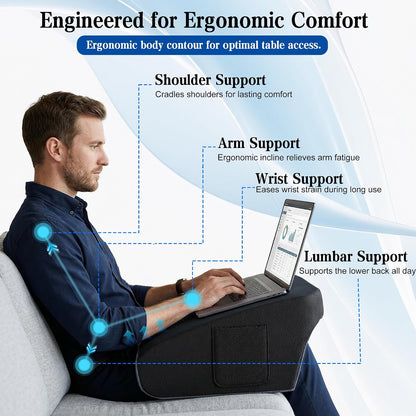 Reading Pillow for Gaming, Ergonomic Memory Foam Lap Desk Pillow