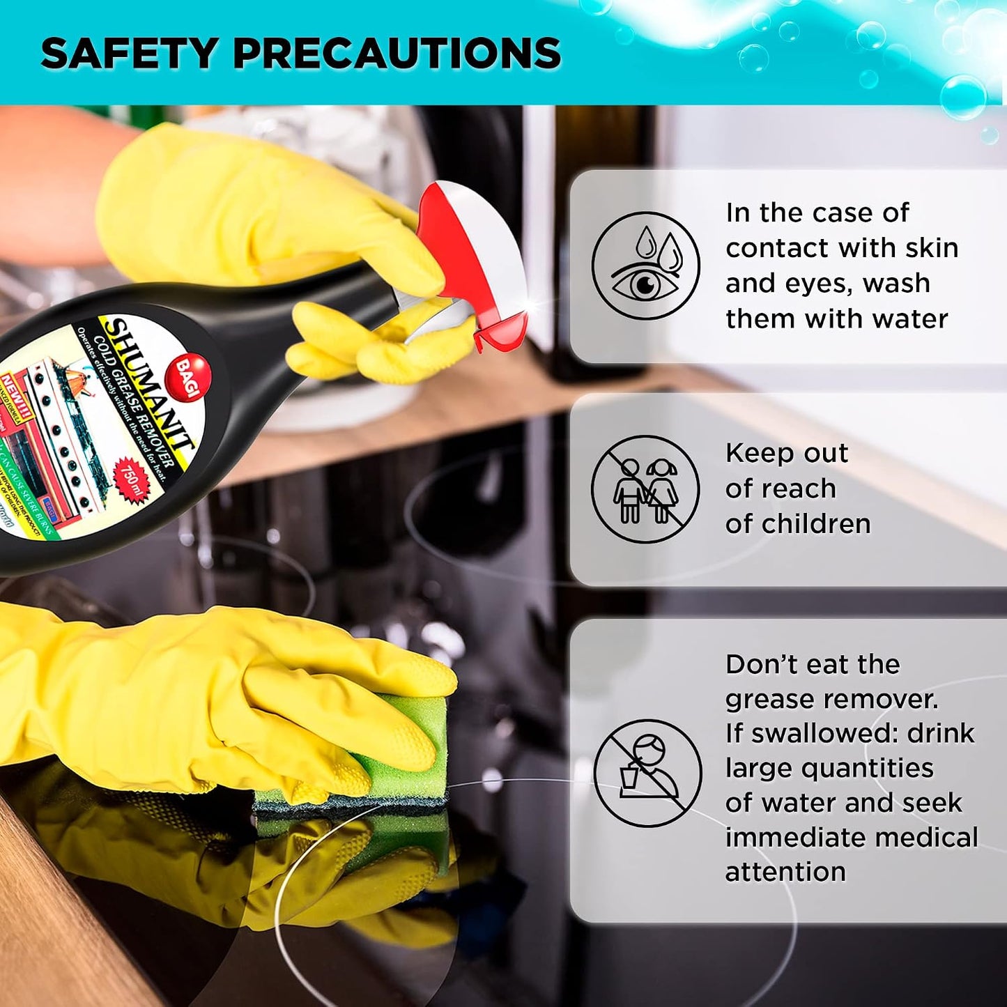 SHUMANIT - Cold Grease Remover. Spray for The immediate Removal of Stubborn and Burnt fats/Grease