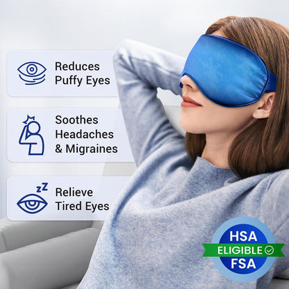 Cooling Eye Mask for Dark Circles Puffiness - Fsa Eligible Items Hsa, Cold Compress for Puffy Eyes Migraines Headache Sleeping After Surgery, Gentle Weighted Travel Essentials Gel Ice Pack (Black)