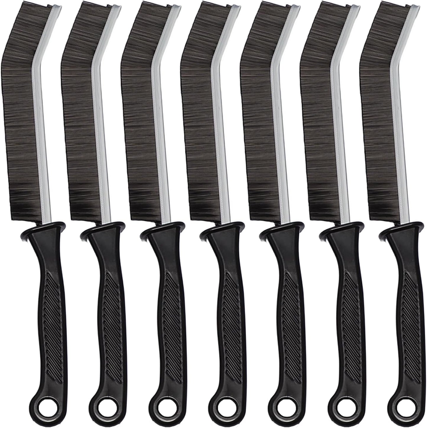 Crevice Cleaning Brush Set, Hard Bristle Grout Brush, 7-Pack | Narrow Cleaning Brushes with Stiff Bristles for Grout, Gaps, Kitchen Sinks, Bathroom Tiles, Window Tracks and Tight Spaces