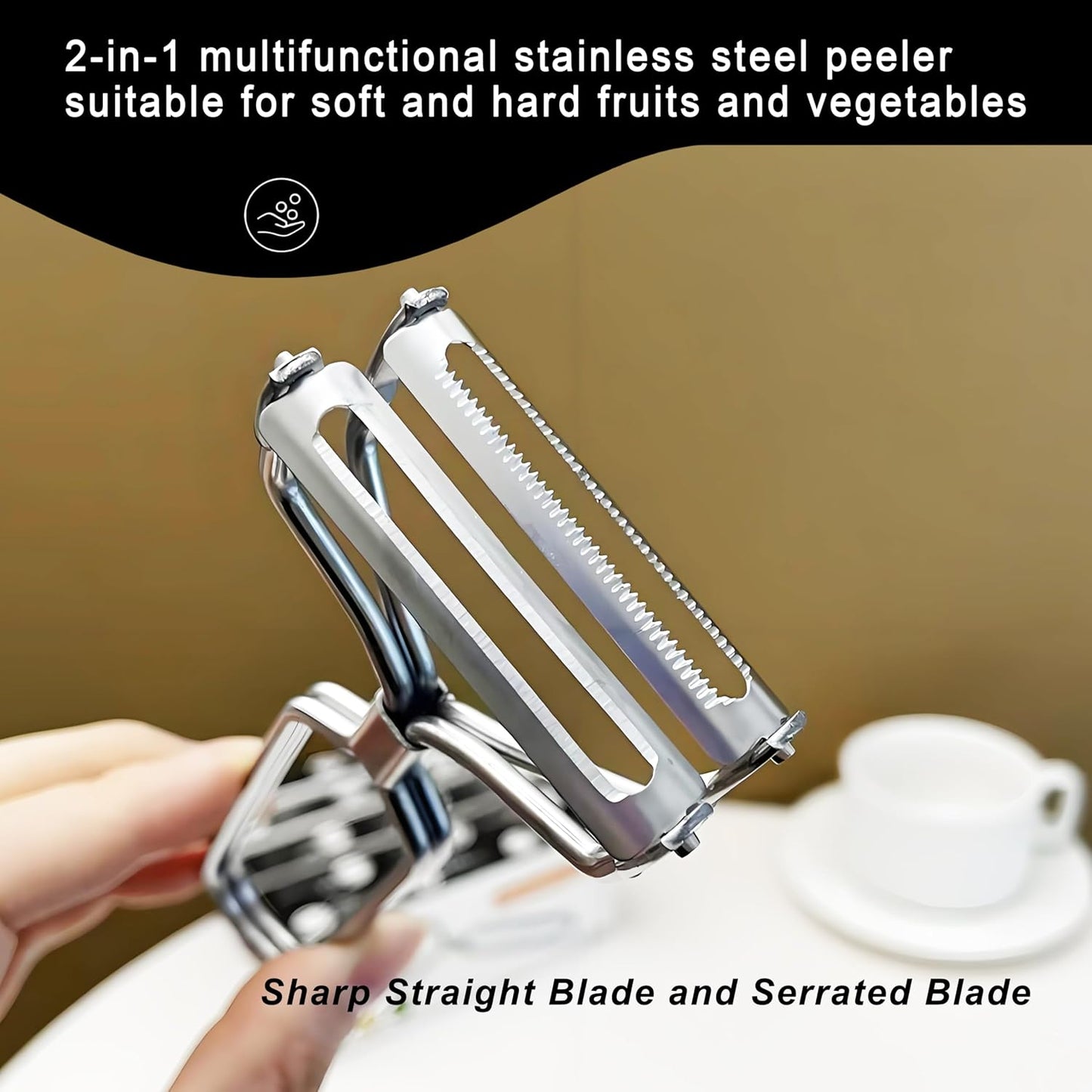Potato Peelers for Kitchen, 2 Pcs, Just Like Mom's old steel Peeler | for Swivel,Metal,Original,Vegetable,Carrot,left and right handed