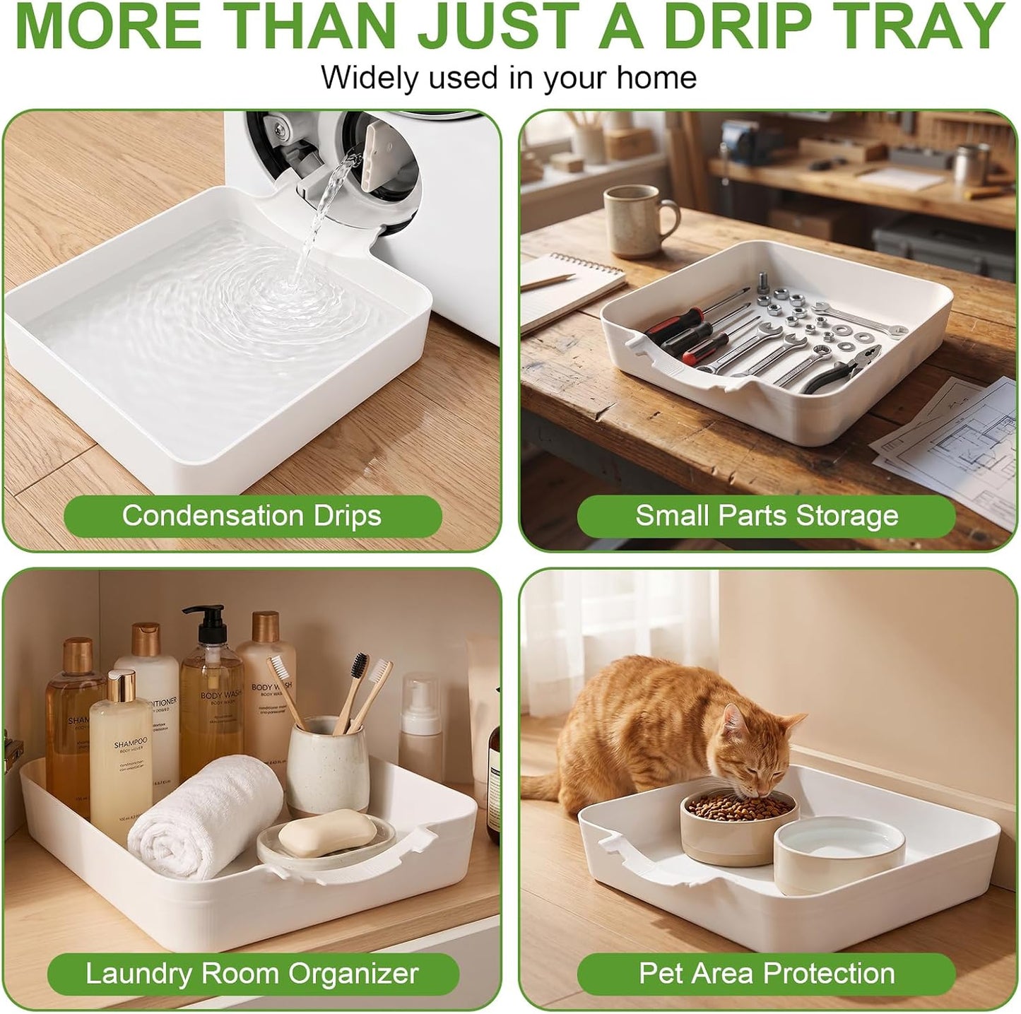 2026 New Front Load Washing Machine Drain Pan, Washer Water Catch Tray | Leak-Proof Tray for Basement Laundry Rooms, Apartments, Garages, Rentals, RVs, Floor Protection, 7*7 in