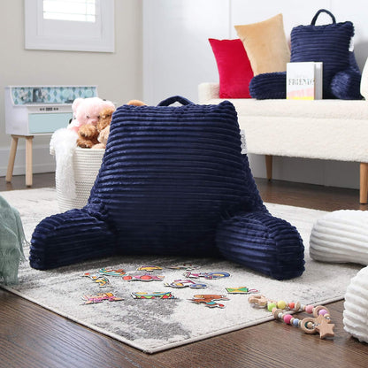 Hearth & Harbor Reading Pillow for Bed Adult – Back Pillow for Sitting in Bed, Standard Bed Pillows for Sitting Up in Bed, Foam Bed Chair Pillow, Stone Blue Bed Rest Pillow