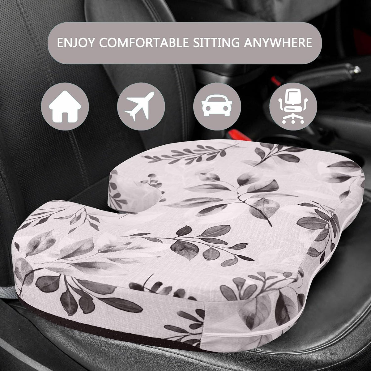 Tailbone Pain Relief Cushion, Memory Foam Seat Cushion for Coccyx Sciatica Pain Pressure Relief Office Desk Chair