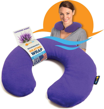 SunnyBay Microwavable Heating Pad, Neck Pillow, Flaxseed Fill, 2.5 lb, Navy