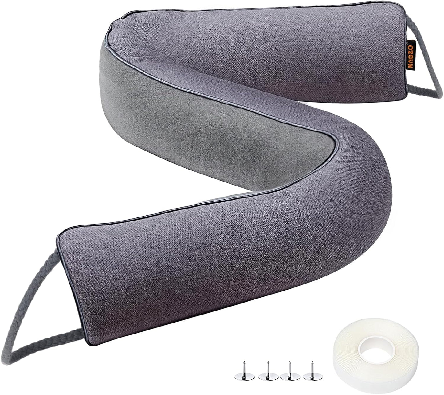 MAGZO Door Draft Stopper 36 Inches, Energy Saving, Gray | Weighted Sound Proofing for Door Draft Blocker, Under Door Gap Filler with Machine Washable Fabric