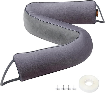 MAGZO Door Draft Stopper 36 Inches, Energy Saving, Gray | Weighted Sound Proofing for Door Draft Blocker, Under Door Gap Filler with Machine Washable Fabric