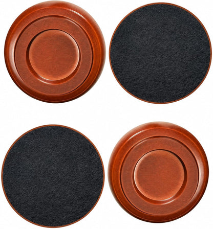 Caster Cups,Piano Caster Cups Furniture Coasters for Hardwood Floors Wood Floor Protectors for Furniture Piano Floor Protectors (Natural)