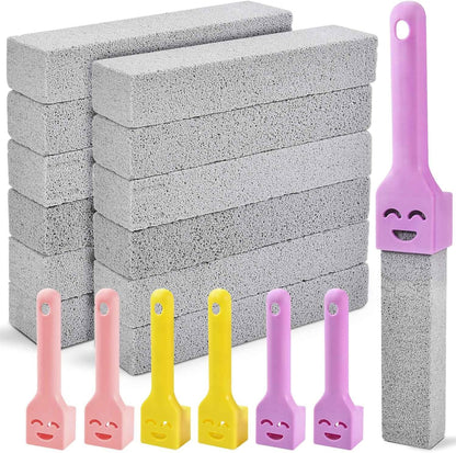 9 Pack Cleaning Pumice Stone Toilet Bowl Stick Cleaner with Handle Hard Water Ring Calcium Buildup Stains Remover Powerfully for Cleaning Toilet Bathtubs Kitchen Sink Grill Pools