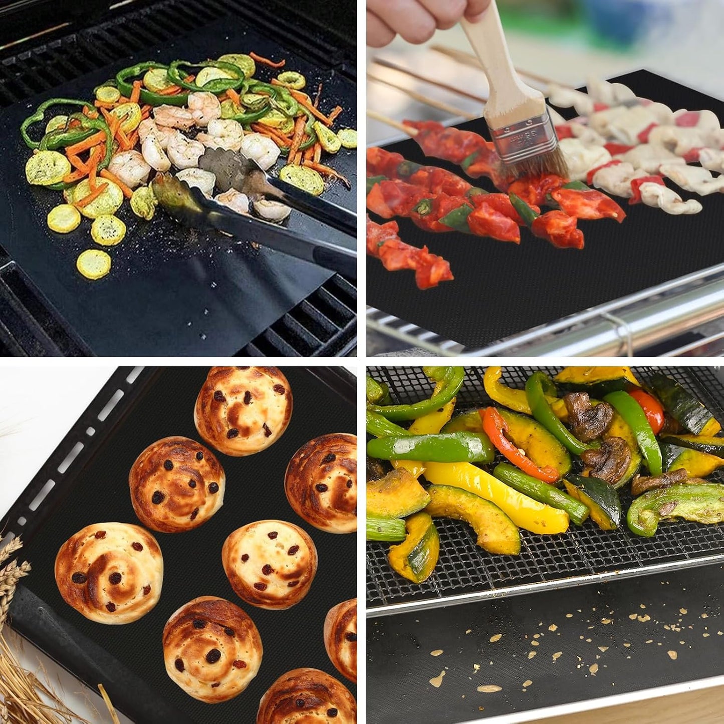 WMKGG Silicone Air Fryer Liners, 2PCS Air Fryer Silicone Liners | Reusable Rectangular Non-Stick Basket Accessories for Ninja Foodi Dual DZ201/DZ401 8-10QT
