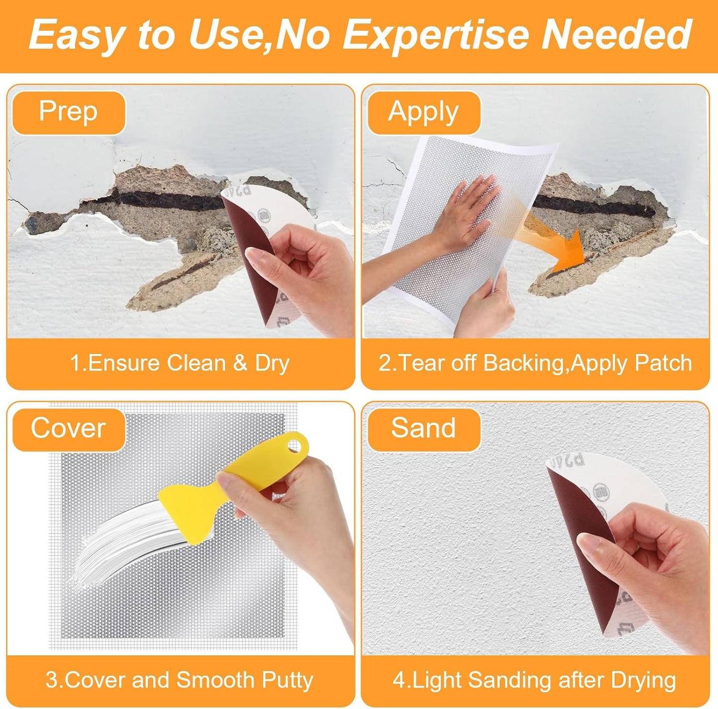 Drywall Repair Kit 13" Drywall Patch Kit Large Hole 8Pcs Wall Patch Repair
