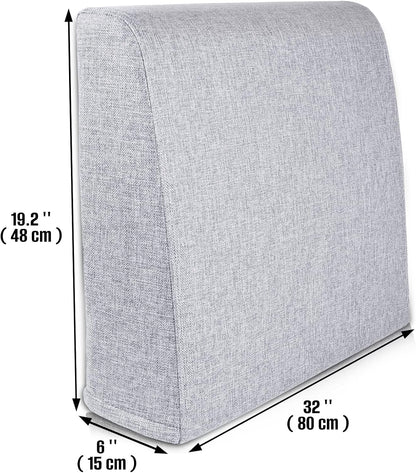 Couch Back Cushions Pillows, Wedge Pillow for Couch & Bed, Back Lumbar Support Pillow, High-Density Foam Backrest Cushion with Linen Cover for Back Pain Relief
