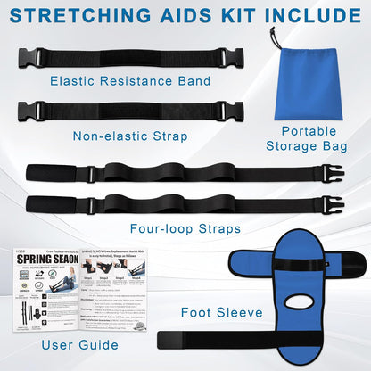 Knee Replacement Recovery Aids, Leg Stretcher Strap Kit | Adjustable Foot Cradle with 0 lb and 5 lb Resistance Bands, Range of Motion Training for Hip and Knee Exercises, Storage Bag