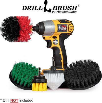 Drillbrush Multipurpose Cleaning Brush Set - Grout, Tile, Shower, Brick | Drill Brush Attachments for Cleaning Car Seats, Stone, Fiberglass, Griddles, and More - Truck/Car Detailing Drill Attachment