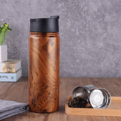 Sivaphe Infuser Travel Mug with Removable loose leaf Tea Strainer Tea Filter Water Bottle 18/8 Stainless Steel Insulated Tumbler for Women Rosegold
