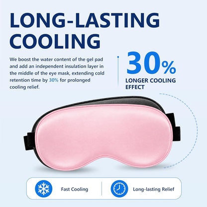 2 Pack Cooling Eye Mask for Puffy Eyes, Migraine Relief, Black & Black