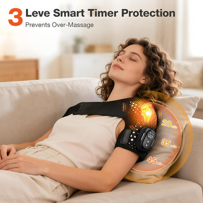 Cordless Shoulder Heating Pad 5 Heat & Vibration Modes for Men and Women | Cordless Shoulder Heating Pad with Massage Portable Heated Shoulder Brace Detachable Remote Adjustable Fit for Men and Women