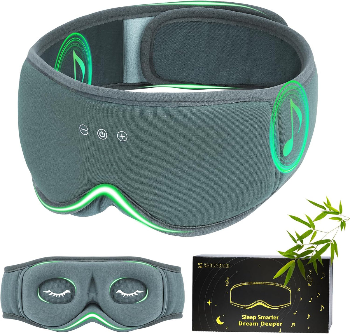 Sleep Mask with Bluetooth 5.4 Headphones, Removable 3D Eye Cups, Timing Sleeping Headphones for Side Sleepers, Wireless Music Eye Mask Speakers for Men, Women, Tech Gifts, Pink