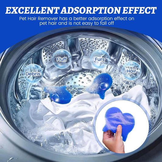Pet Hair Remover for Laundry - Reusable Dryer Pet Hair Balls,Effortlessly Removes Dog Cat & Dog Hair from Clothes in Washing Machine Hair Catcher(4Pcs)