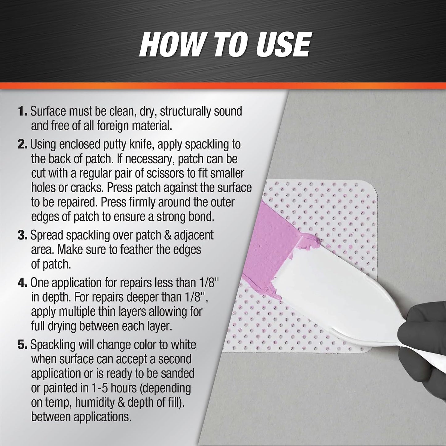 DAP DryDex Spackling Wall Repair Patch Kit, with Pink/White Dry Time Indicator, 8 Oz (7079812345)