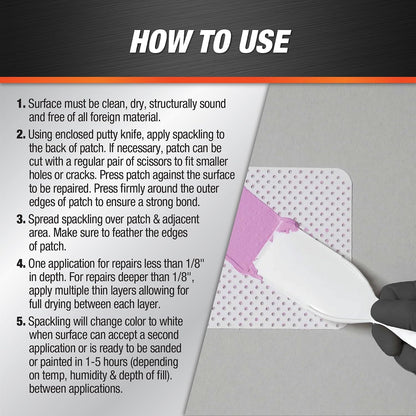 DAP DryDex Spackling Wall Repair Patch Kit, with Pink/White Dry Time Indicator, 8 Oz (7079812345)