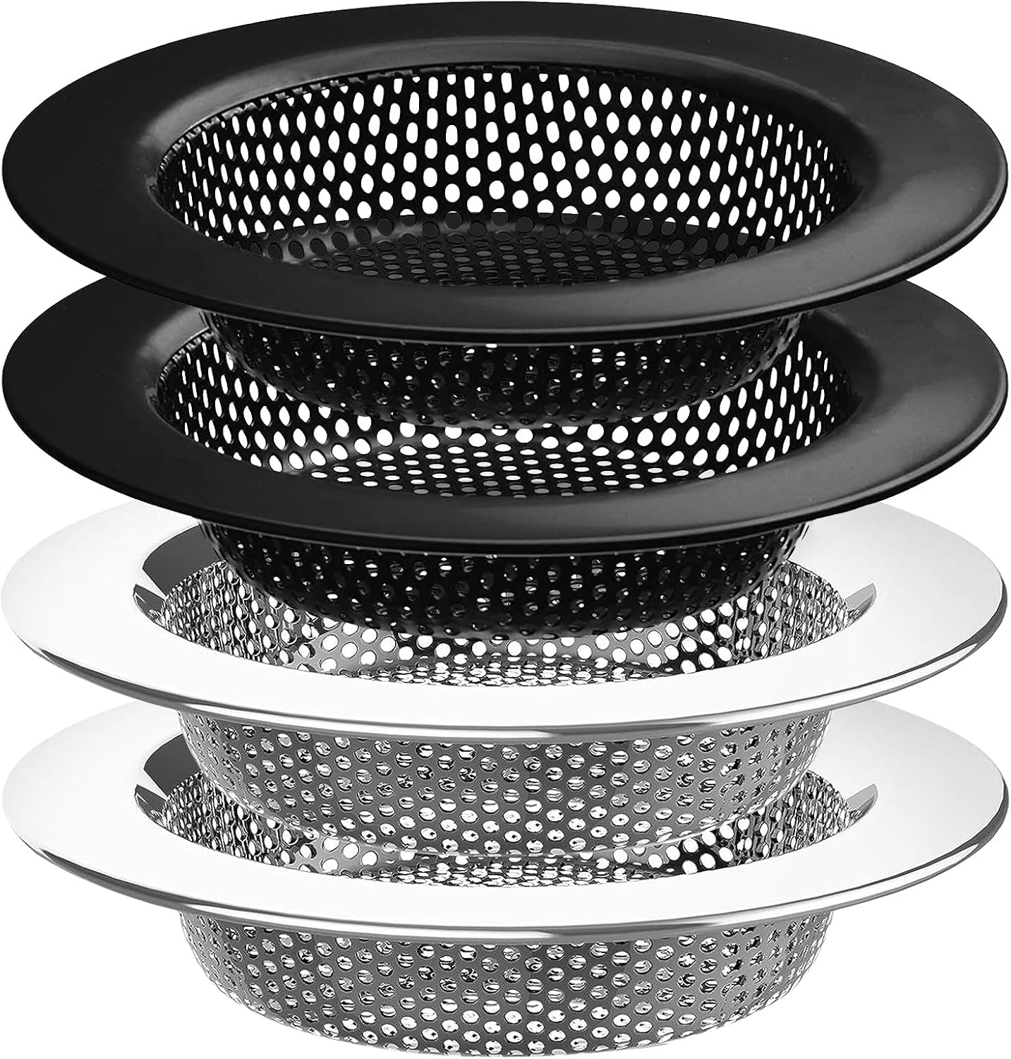 2 pcs Heavy Duty Stainless Steel Slop Basket Filter Trap, 2.75" Top / 1" Mesh Metal Sink Strainer,Perfect for Kitchen Sink/Bathroom Bathtub RV Wash Basin Floor Drain Balcony Drain Hole