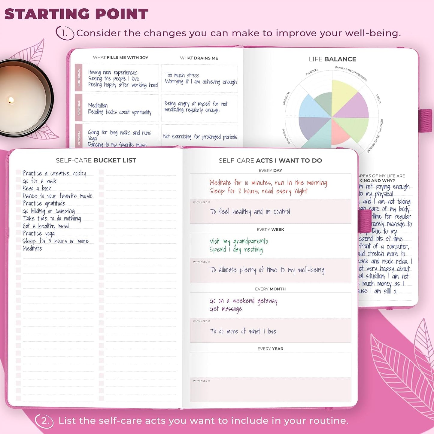 Clever Fox Self-Care Journal for Women, Daily Planner 5.8x8.3 Aquamarine | 3-month mental health journal, habit tracker, wellness journaling supplies for women & teen girls, gratitude & mood log