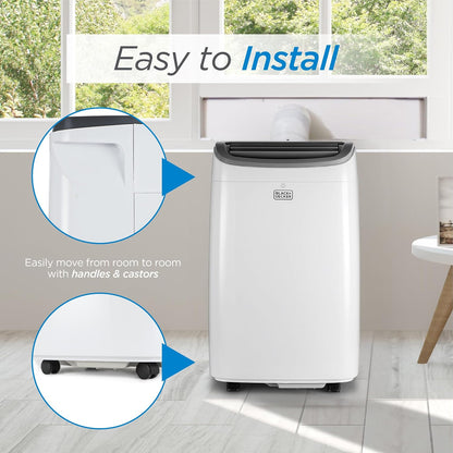 BLACK+DECKER Smart Portable Air Conditioner, 12,000 BTU, BPACT12WT, White | 8,000 BTU SACC for Rooms up to 550 Sq. Ft., Smart 3-in-1 Portable AC, Fan and Dehum with Follow Me Remote