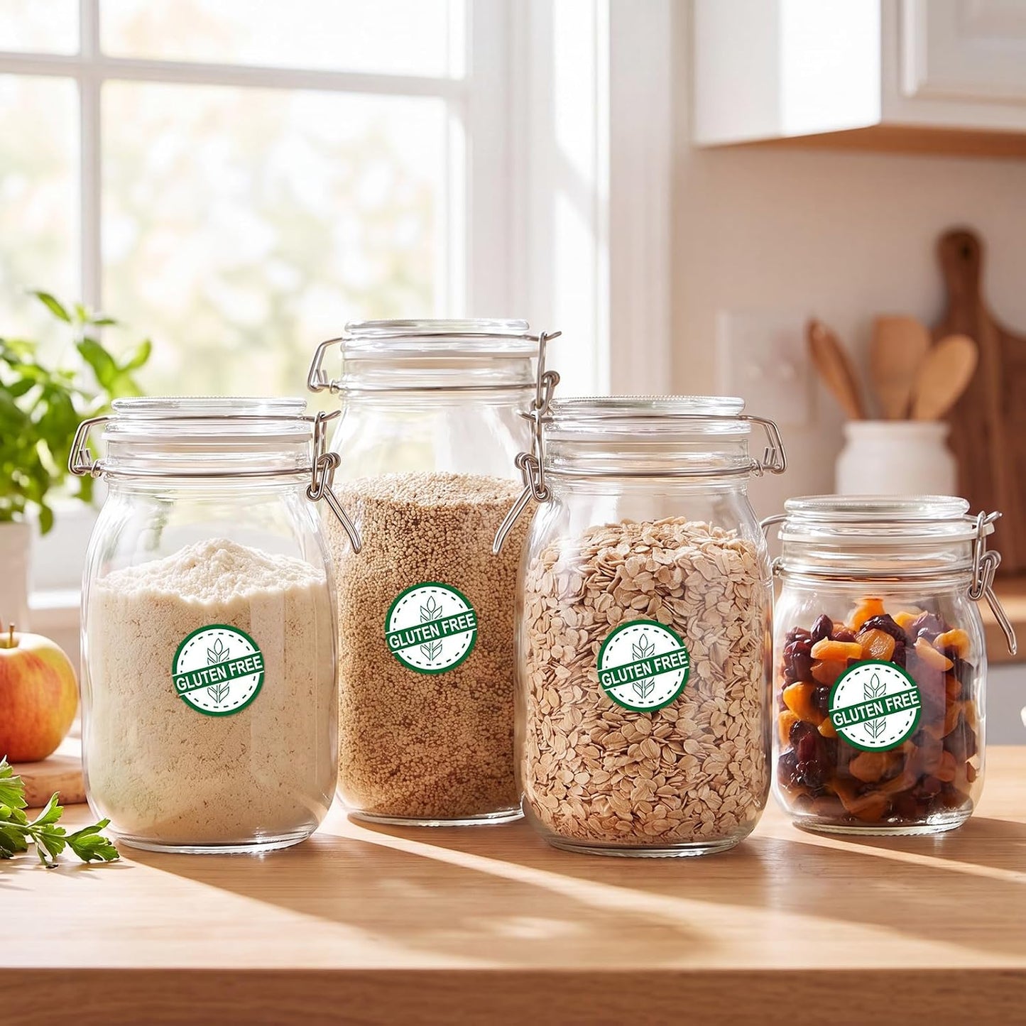 1000 PCS Gluten Free Stickers Bulk - 1.25 Inch Round Circle Gluten Free Rotation Dots Labels with Self Adhesive for Restaurants, Home Kitchen & Food Packaging, 2 Rolls(500 PCS Per Roll)