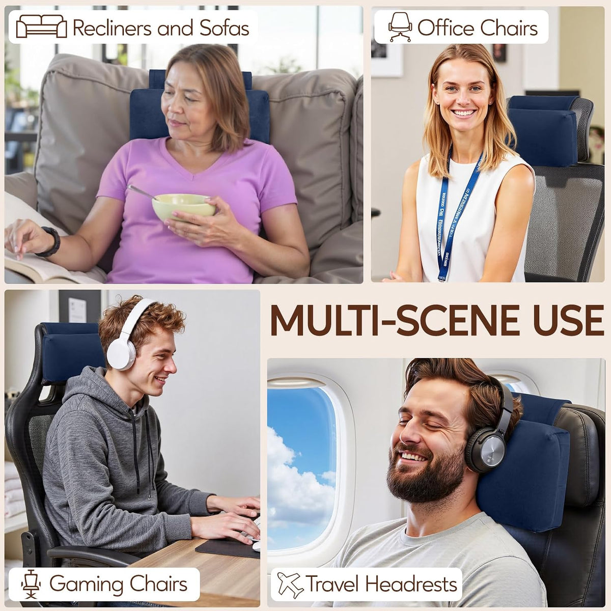 Neck Pillow for Recliner Chair, Adjustable Recliner Pillow for Headrest
