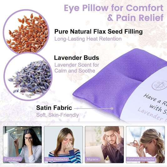 SuzziPad Hot & Cold Lavender Eye Pillows for Relaxing, Purple, 6 Packs | Washable Weighted Yoga Eye Mask For Meditation, Dry Eye Soothing & Sleep; Blocks Light, Soothes Migraines & Ocular Discomfort