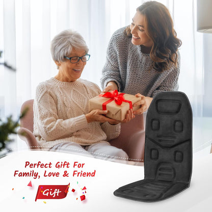 COMFIER Vibration Back Massager with Heat, 10-Motor Massage Seat Cushion for Chair, Graphene Heated Massage Chair Pad for Back, Lumbar & Thighs, 5 Modes, 3 Intensities, Home Office Recliner Gift