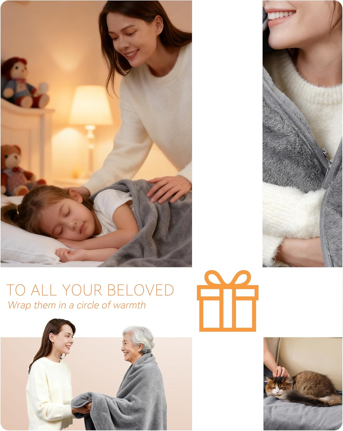 Cordless Heated Throw with Portable Battery Pack | Far Infrared USB Electric Blanket | Ultra-Soft Faux Rabbit Fur for Couches, Office, Camping & Travel