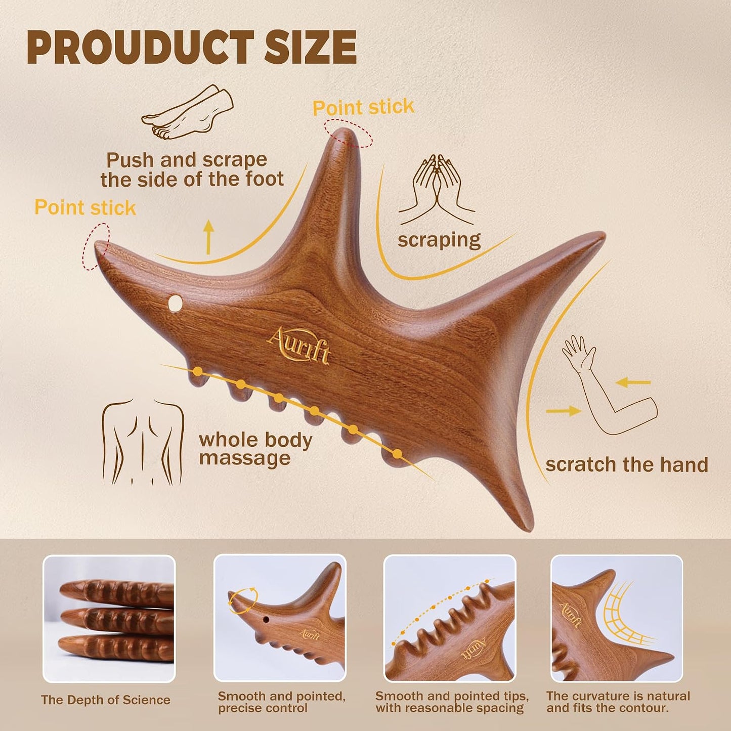 Wooden Gua Sha Tool Set for Face & Targeted Body Massage –Trigger Point Massage, Multi-Angle Manual Acupressure Tools with Gift-Ready Box for Self-Care & Relaxation